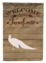Load image into Gallery viewer, White Peacock Peafowl Welcome Flag Canvas House Size CK6870CHF