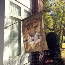 Load image into Gallery viewer, Gloucester Old Spot Pig Welcome Flag Canvas House Size CK6884CHF