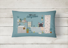 Load image into Gallery viewer, Brindle French Bulldog in Bathtub  Canvas Fabric Decorative Pillow CK7431PW1216