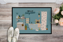 Load image into Gallery viewer, Cream French Bulldog in Bathtub Doormat - 18x27 Decorative Floor Mat – Indoor/Outdoor Rug with Artistic Flair CK7432MAT