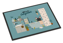 Load image into Gallery viewer, Black French Bulldog in Bathtub Doormat - 24x36 Decorative Floor Mat – Indoor/Outdoor Rug with Artistic Flair CK7436JMAT