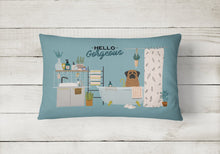 Load image into Gallery viewer, Brindle Mastiff in Bathtub Canvas Fabric Decorative Pillow CK7437PW1216