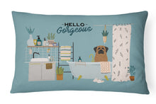 Load image into Gallery viewer, Brindle Mastiff in Bathtub Canvas Fabric Decorative Pillow CK7437PW1216