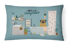 Load image into Gallery viewer, Mastiff in Bathtub Canvas Fabric Decorative Pillow CK7440PW1216