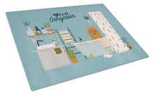 Load image into Gallery viewer, Norwich Terrier in Bathtub Glass Cutting Boards – Durable, Decorative Kitchen Art Large CK7442LCB