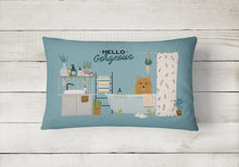 Load image into Gallery viewer, Norwich Terrier in Bathtub Canvas Fabric Decorative Pillow CK7442PW1216