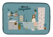 Load image into Gallery viewer, Borzoi in Bathtub Dish Drying Mat – Absorbent, Artistic Kitchen Essentials CK7445DDM