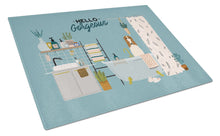 Load image into Gallery viewer, Borzoi in Bathtub Glass Cutting Boards – Durable, Decorative Kitchen Art Large CK7445LCB