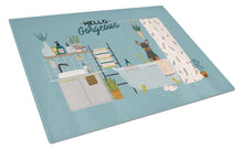 Load image into Gallery viewer, Manchester Terrier in Bathtub Glass Cutting Boards – Durable, Decorative Kitchen Art Large CK7450LCB