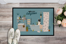 Load image into Gallery viewer, Russo-European Laika Spitz in Bathtub Doormat - 18x27 Decorative Floor Mat – Indoor/Outdoor Rug with Artistic Flair CK7451MAT