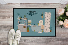 Load image into Gallery viewer, Samoyed in Bathtub Doormat - 24x36 Decorative Floor Mat – Indoor/Outdoor Rug with Artistic Flair CK7452JMAT