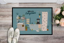 Load image into Gallery viewer, Salt and Pepper Standard Schnauzer in Bathtub Doormat - 24x36 Decorative Floor Mat – Indoor/Outdoor Rug with Artistic Flair CK7455JMAT