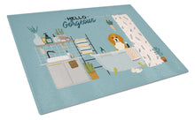 Load image into Gallery viewer, Tricolor Beagle in Bathtub Glass Cutting Boards – Durable, Decorative Kitchen Art Large CK7462LCB