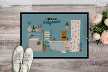 Load image into Gallery viewer, Airedale in Bathtub Doormat - 24x36 Decorative Floor Mat – Indoor/Outdoor Rug with Artistic Flair CK7463JMAT