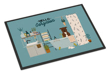 Load image into Gallery viewer, Chocolate Staffordshire Bull Terrier in Bathtub Doormat - 24x36 Decorative Floor Mat – Indoor/Outdoor Rug with Artistic Flair CK7470JMAT
