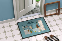 Load image into Gallery viewer, Chocolate Labrador in Bathtub Doormat - 24x36 Decorative Floor Mat – Indoor/Outdoor Rug with Artistic Flair CK7478JMAT