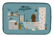 Load image into Gallery viewer, Irish Water Spaniel in Bathtub Dish Drying Mat – Absorbent, Artistic Kitchen Essentials CK7485DDM