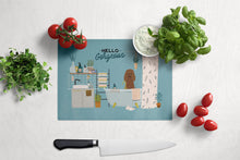Load image into Gallery viewer, Irish Water Spaniel in Bathtub Glass Cutting Boards – Durable, Decorative Kitchen Art Large CK7485LCB