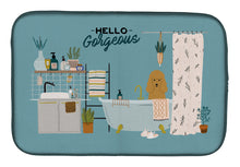 Load image into Gallery viewer, Tan Poodle in Bathtub Dish Drying Mat – Absorbent, Artistic Kitchen Essentials CK7491DDM