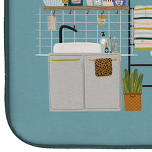 Load image into Gallery viewer, Bichon Frise in Bathtub Dish Drying Mat – Absorbent, Artistic Kitchen Essentials CK7497DDM