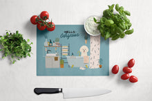 Load image into Gallery viewer, Bichon Frise in Bathtub Glass Cutting Boards – Durable, Decorative Kitchen Art Large CK7497LCB