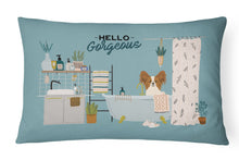 Load image into Gallery viewer, Red White Papillon in Bathtub Canvas Fabric Decorative Pillow CK7500PW1216