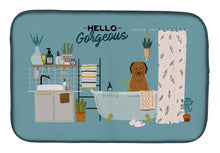 Load image into Gallery viewer, Brown Briard in Bathtub Dish Drying Mat – Absorbent, Artistic Kitchen Essentials CK7504DDM