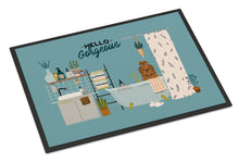 Load image into Gallery viewer, Silver Chocolate Shih Tzu in Bathtub Doormat - 24x36 Decorative Floor Mat – Indoor/Outdoor Rug with Artistic Flair CK7508JMAT