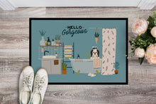 Load image into Gallery viewer, Black White Shih Tzu in Bathtub Doormat - 18x27 Decorative Floor Mat – Indoor/Outdoor Rug with Artistic Flair CK7510MAT