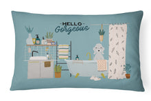 Load image into Gallery viewer, Blue Bedlington Terrier in Bathtub Canvas Fabric Decorative Pillow CK7512PW1216