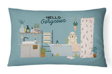 Load image into Gallery viewer, Buff Cocker Spaniel in Bathtub Canvas Fabric Decorative Pillow CK7516PW1216