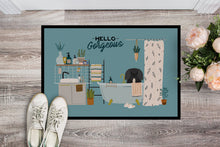 Load image into Gallery viewer, Black Pekingese in Bathtub Doormat - 18x27 Decorative Floor Mat – Indoor/Outdoor Rug with Artistic Flair CK7529MAT