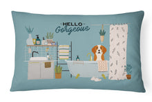 Load image into Gallery viewer, English Foxhound in Bathtub Canvas Fabric Decorative Pillow CK7532PW1216