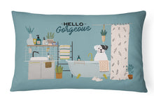 Load image into Gallery viewer, White Boxer in Bathtub Canvas Fabric Decorative Pillow CK7536PW1216