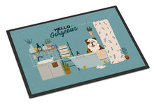 Load image into Gallery viewer, Brindle White English Bulldog in Bathtub Doormat - 24x36 Decorative Floor Mat – Indoor/Outdoor Rug with Artistic Flair CK7543JMAT