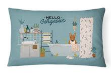 Load image into Gallery viewer, Red Bull Terrier in Bathtub Canvas Fabric Decorative Pillow CK7556PW1216