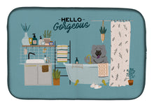 Load image into Gallery viewer, Blue Chow Chow in Bathtub Dish Drying Mat – Absorbent, Artistic Kitchen Essentials CK7561DDM