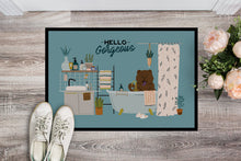 Load image into Gallery viewer, Chocolate Chow Chow in Bathtub Doormat - 24x36 Decorative Floor Mat – Indoor/Outdoor Rug with Artistic Flair CK7563JMAT