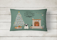 Load image into Gallery viewer, Cream Pug Christmas Everyone Canvas Fabric Decorative Pillow CK7567PW1216