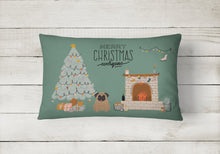 Load image into Gallery viewer, Brown Pug Christmas Everyone Canvas Fabric Decorative Pillow CK7568PW1216