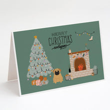 Load image into Gallery viewer, Brown Pug Christmas Everyone Greeting Cards -  Blank Note Cards – 8-Pack of Artist-Designed Cards with Envelopes