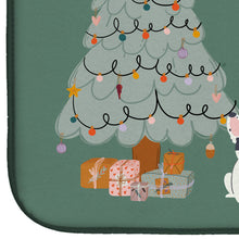 Load image into Gallery viewer, Piebald French Bulldog Christmas Everyone Dish Drying Mat – Absorbent, Artistic Kitchen Essentials CK7574DDM