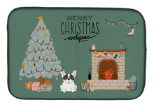Load image into Gallery viewer, Piebald French Bulldog Christmas Everyone Dish Drying Mat – Absorbent, Artistic Kitchen Essentials CK7574DDM