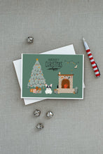 Load image into Gallery viewer, Piebald French Bulldog Christmas Everyone Greeting Cards -  Blank Note Cards – 8-Pack of Artist-Designed Cards with Envelopes
