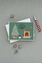 Load image into Gallery viewer, Black White French Bulldog Christmas Everyone Greeting Cards -  Blank Note Cards – 8-Pack of Artist-Designed Cards with Envelopes