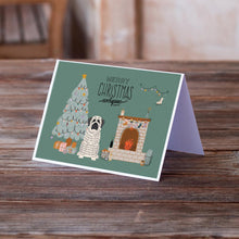 Load image into Gallery viewer, White Mastiff Brindle Christmas Everyone Greeting Cards -  Blank Note Cards – 8-Pack of Artist-Designed Cards with Envelopes