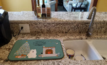 Load image into Gallery viewer, Samoyed Christmas Everyone Dish Drying Mat – Absorbent, Artistic Kitchen Essentials CK7593DDM