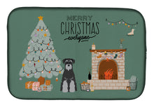 Load image into Gallery viewer, Black Grey Standard Schnauzer Christmas Everyone Dish Drying Mat – Absorbent, Artistic Kitchen Essentials CK7597DDM