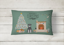 Load image into Gallery viewer, Black Grey Standard Schnauzer Christmas Everyone Canvas Fabric Decorative Pillow CK7597PW1216