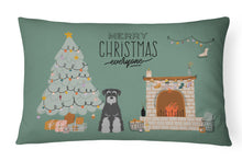 Load image into Gallery viewer, Black Grey Standard Schnauzer Christmas Everyone Canvas Fabric Decorative Pillow CK7597PW1216